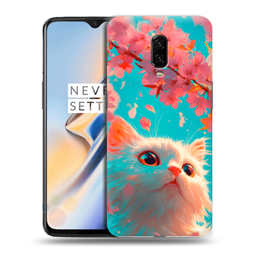 Силиконовый чехол на OnePlus 6T с принтом Красивый кот