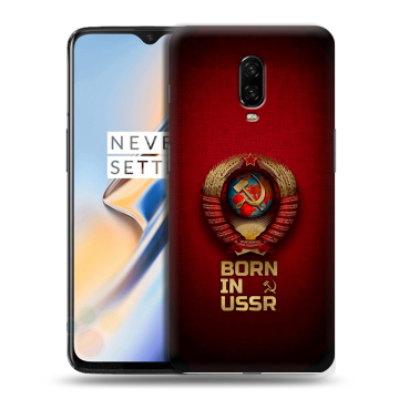 Силиконовый чехол на OnePlus 6T с принтом Флаг Герб СССР