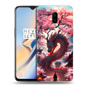 Силиконовый чехол на OnePlus 6T с принтом Дракон Японский