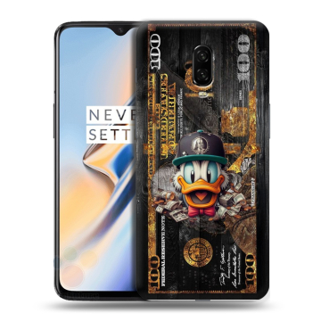 Силиконовый чехол на OnePlus 6T с принтом Дональд Дак Доллар