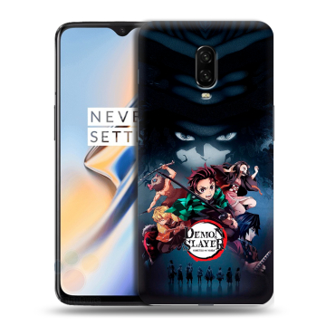 Силиконовый чехол на OnePlus 6T с принтом Demon Slayer Клинок рассекающий демонов