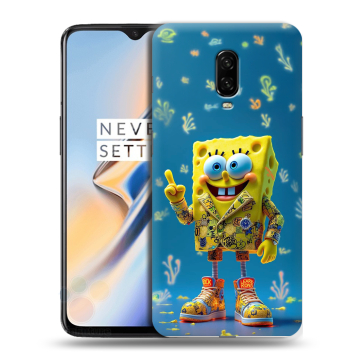 Силиконовый чехол на OnePlus 6T с принтом Спанч боб Спанчбоб