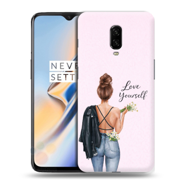 Силиконовый чехол на OnePlus 6T с принтом женский