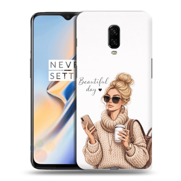 Силиконовый чехол на OnePlus 6T с принтом женский