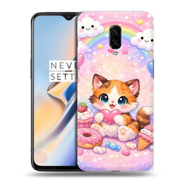 Силиконовый чехол на OnePlus 6T с принтом для девочек