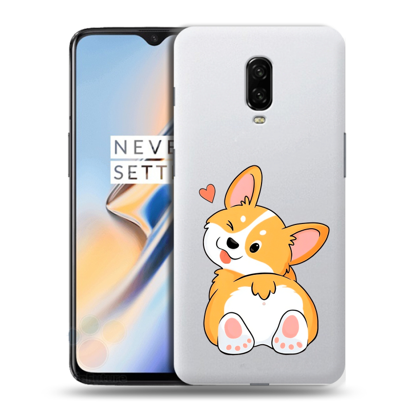 Силиконовый чехол на OnePlus 6T с принтом Корги Силиконовый чехол на OnePlus 6T с принтом Корги