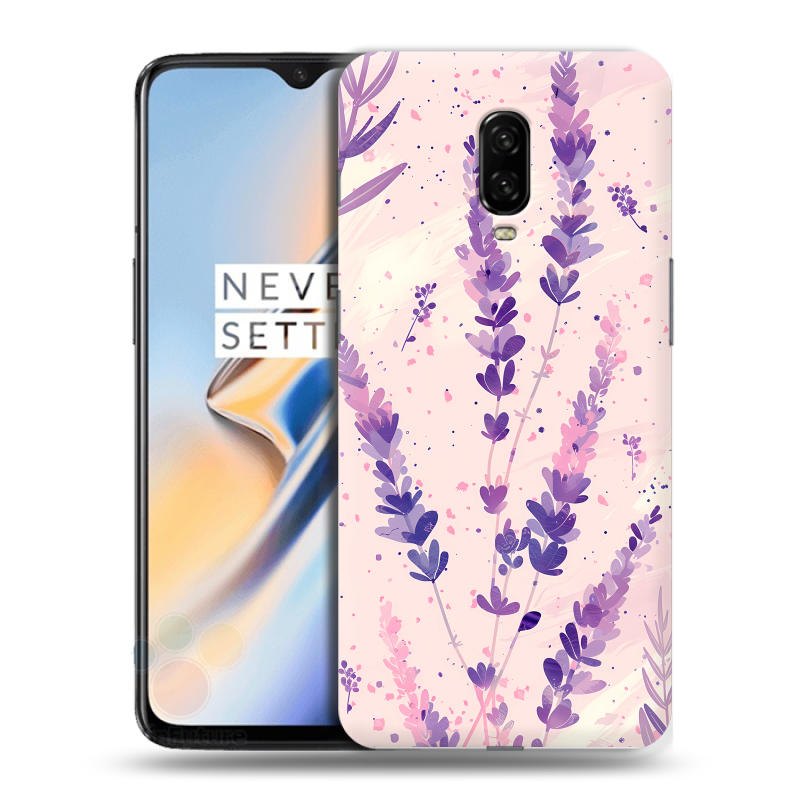 Силиконовый чехол на OnePlus 6T с принтом цветы лаванда Силиконовый чехол на OnePlus 6T с принтом цветы лаванда