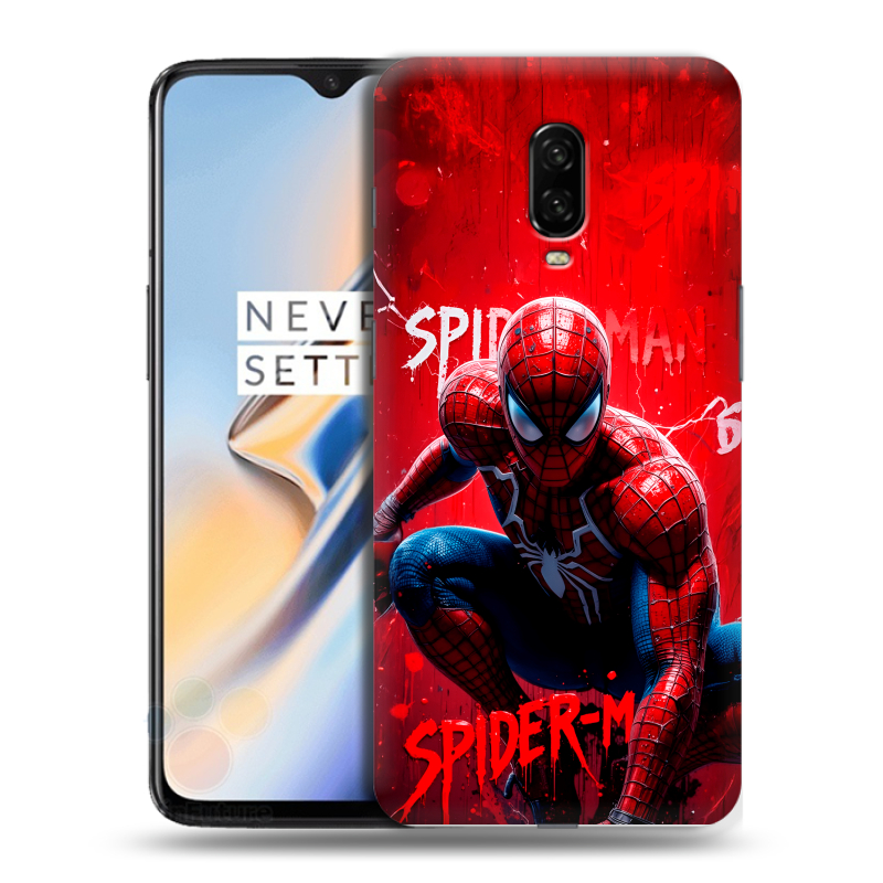 Пластиковый чехол на OnePlus 6T с принтом Spiderman Человек паук Пластиковый чехол на OnePlus 6T с принтом Spiderman Человек паук