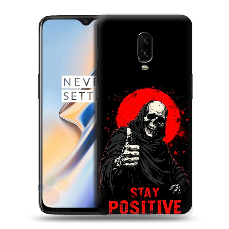 Силиконовый чехол на OnePlus 6T с принтом смешной скелет Силиконовый чехол на OnePlus 6T с принтом смешной скелет