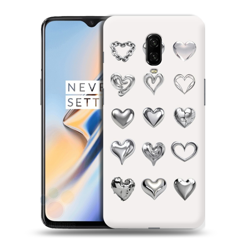 Силиконовый чехол на OnePlus 6T с принтом Y2K сердечки Силиконовый чехол на OnePlus 6T с принтом Y2K сердечки