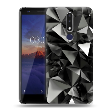 Силиконовый чехол на Nokia 3.1 Plus с принтом Черные кристаллы