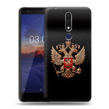 Силиконовый чехол на Nokia 3.1 Plus с принтом Герб России