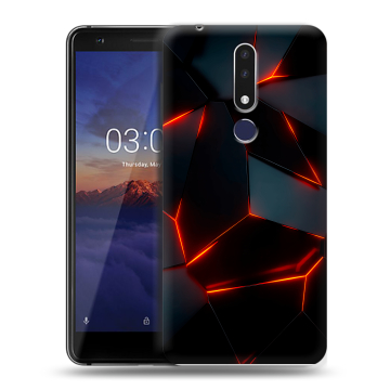 Силиконовый чехол на Nokia 3.1 Plus с принтом Яркие абстракции