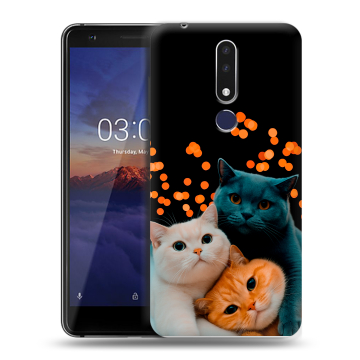 Силиконовый чехол на Nokia 3.1 Plus с принтом Кошки