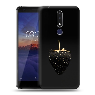 Силиконовый чехол на Nokia 3.1 Plus с принтом Черная клубника