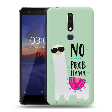 Силиконовый чехол на Nokia 3.1 Plus с принтом Лама