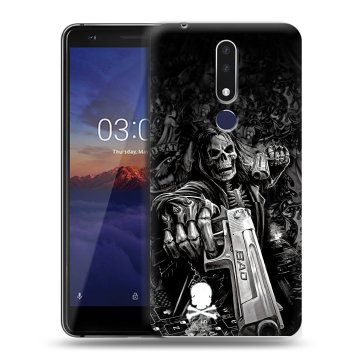 Силиконовый чехол на Nokia 3.1 Plus с принтом Скелет