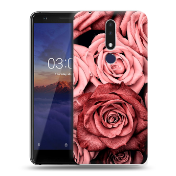 Силиконовый чехол на Nokia 3.1 Plus с принтом Цветы розы