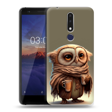 Силиконовый чехол на Nokia 3.1 Plus с принтом Сова