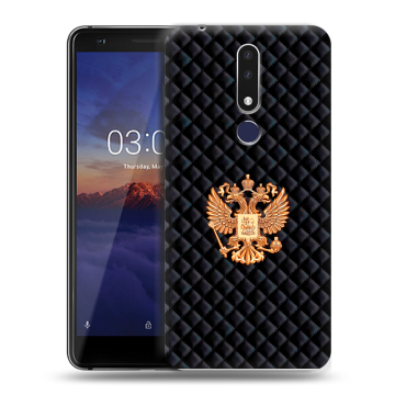 Силиконовый чехол на Nokia 3.1 Plus с принтом Герб России принт