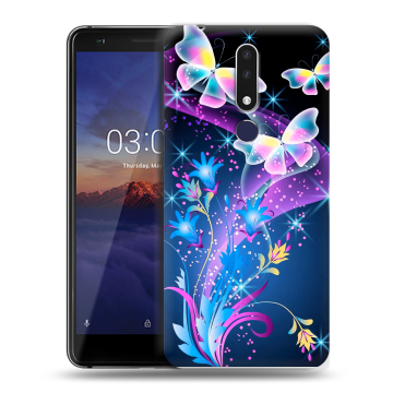 Силиконовый чехол на Nokia 3.1 Plus с принтом Бабочки