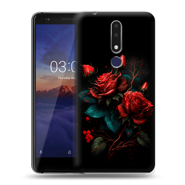 Силиконовый чехол на Nokia 3.1 Plus с принтом Розы красные