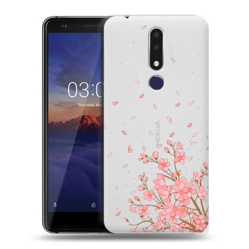 Силиконовый чехол на Nokia 3.1 Plus с принтом Ветка сакуры