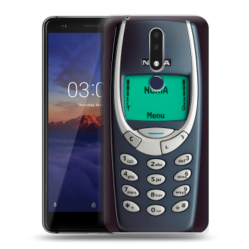 Силиконовый чехол на Nokia 3.1 Plus с принтом Старый телефон Силиконовый чехол на Nokia 3.1 Plus с принтом Старый телефон