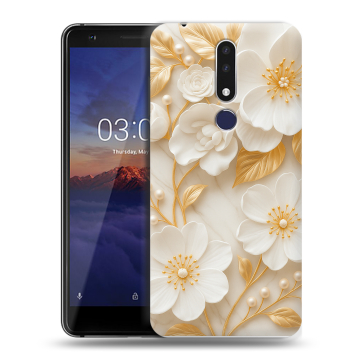 Силиконовый чехол на Nokia 3.1 Plus с принтом Цветы