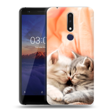 Силиконовый чехол на Nokia 3.1 Plus с принтом Котята