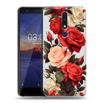 Силиконовый чехол на Nokia 3.1 Plus с принтом Розы