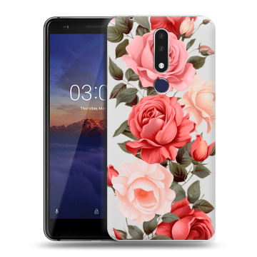 Силиконовый чехол на Nokia 3.1 Plus с принтом Розы