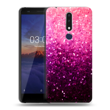 Силиконовый чехол на Nokia 3.1 Plus с принтом Блестки Силиконовый чехол на Nokia 3.1 Plus с принтом Блестки