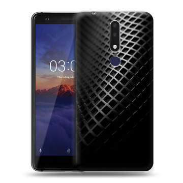 Силиконовый чехол на Nokia 3.1 Plus с принтом Текстура металла