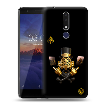 Силиконовый чехол на Nokia 3.1 Plus с принтом Золотой скрудж макдак Силиконовый чехол на Nokia 3.1 Plus с принтом Золотой скрудж макдак