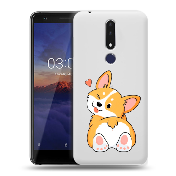 Силиконовый чехол на Nokia 3.1 Plus с принтом Корги