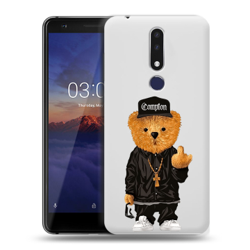 Силиконовый чехол на Nokia 3.1 Plus с принтом Плюшевый медведь