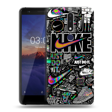 Силиконовый чехол на Nokia 3.1 Plus с принтом Найк Силиконовый чехол на Nokia 3.1 Plus с принтом Найк
