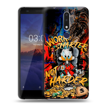 Силиконовый чехол на Nokia 3.1 Plus с принтом Дональд Дак Деньги