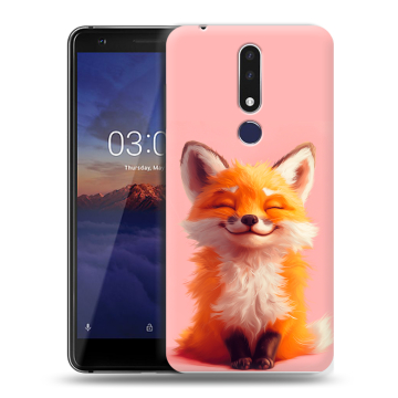 Силиконовый чехол на Nokia 3.1 Plus с принтом милая лиса