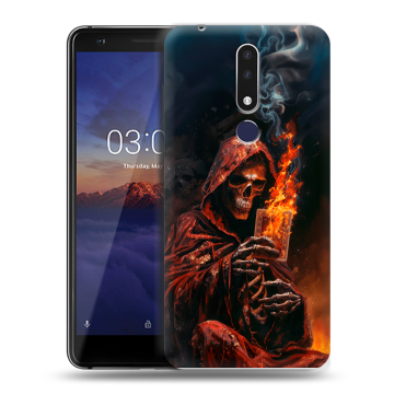 Силиконовый чехол на Nokia 3.1 Plus с принтом Скелет и карты