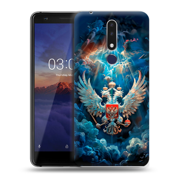 Силиконовый чехол на Nokia 3.1 Plus с принтом Герб флаг России