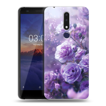 Силиконовый чехол на Nokia 3.1 Plus с принтом Розы цветы Силиконовый чехол на Nokia 3.1 Plus с принтом Розы цветы