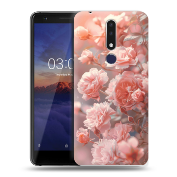 Силиконовый чехол на Nokia 3.1 Plus с принтом Розовые розы
