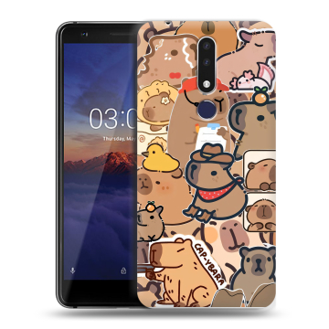 Силиконовый чехол на Nokia 3.1 Plus с принтом капибара