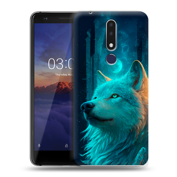 Силиконовый чехол на Nokia 3.1 Plus с принтом бабочки саккура