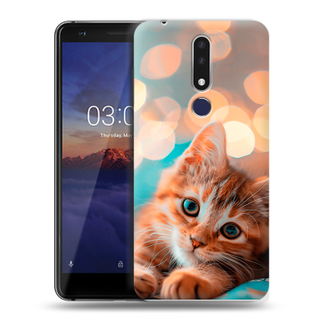 Силиконовый чехол на Nokia 3.1 Plus с принтом котик