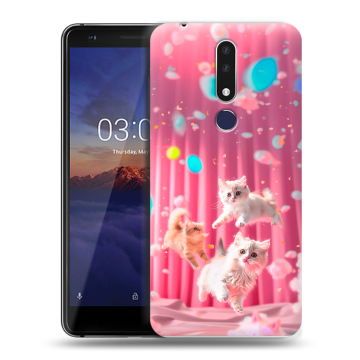 Силиконовый чехол на Nokia 3.1 Plus с принтом милые котики Силиконовый чехол на Nokia 3.1 Plus с принтом милые котики