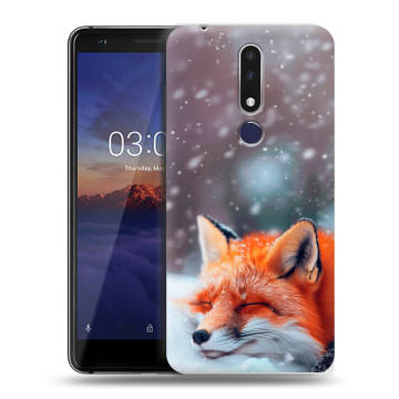 Силиконовый чехол на Nokia 3.1 Plus с принтом лиса