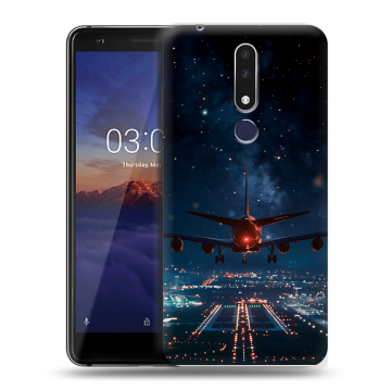 Силиконовый чехол на Nokia 3.1 Plus с принтом самолет